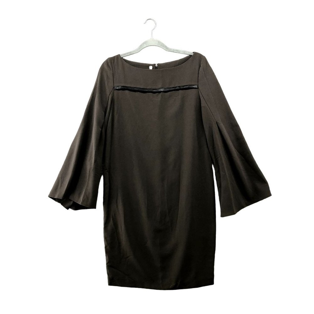 Pier Antonio Gaspari Dress IT 42 Size‎ 6 Charcoal Gray Flare Sleeve Sheath